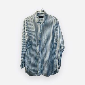 Men's Ralph Lauren Striped Long Sleeve Cotton Button Up Dress Shirt